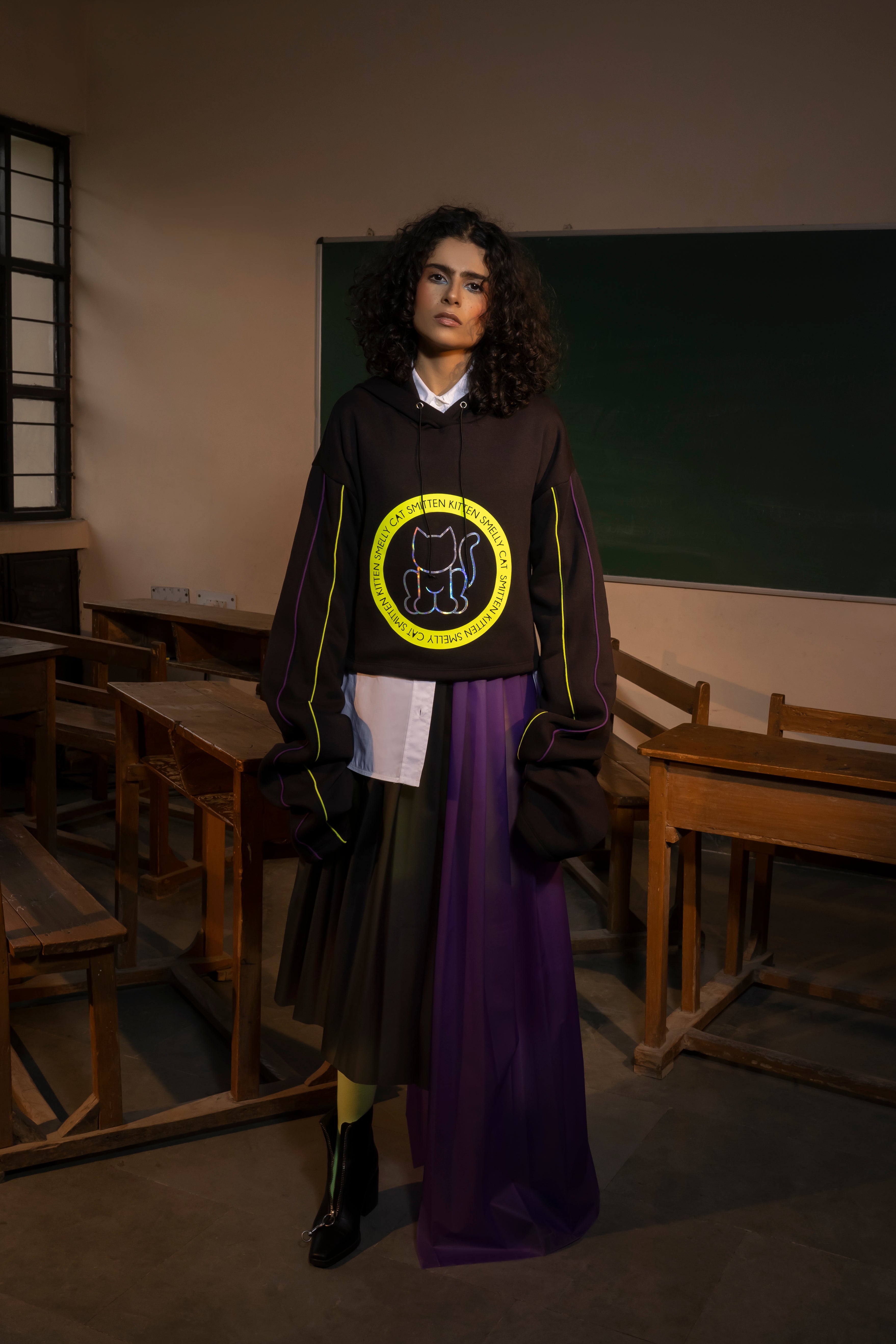 Two Tone Asymmetric Skirt