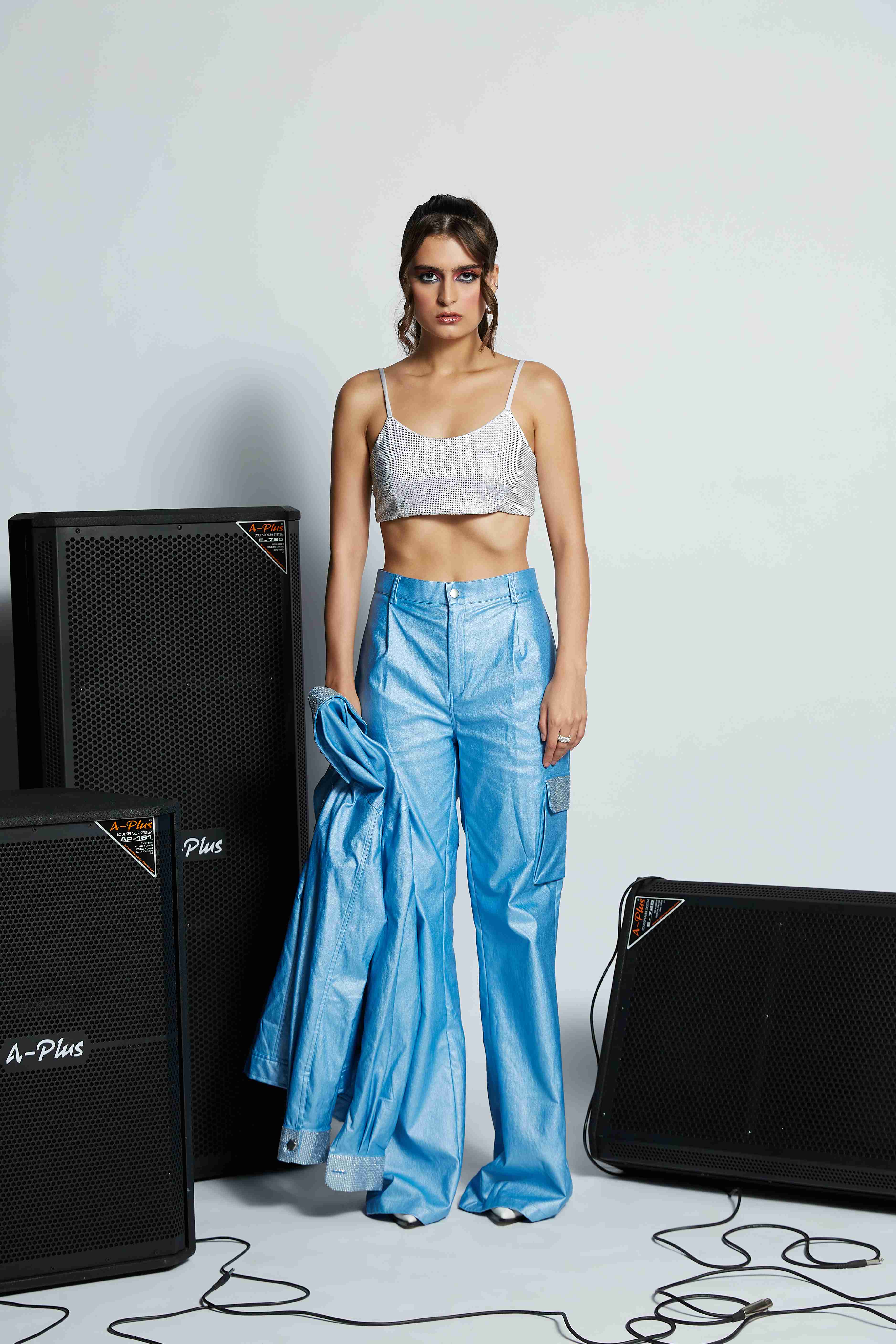 'Groovy' Rhinestones Cargo Pants