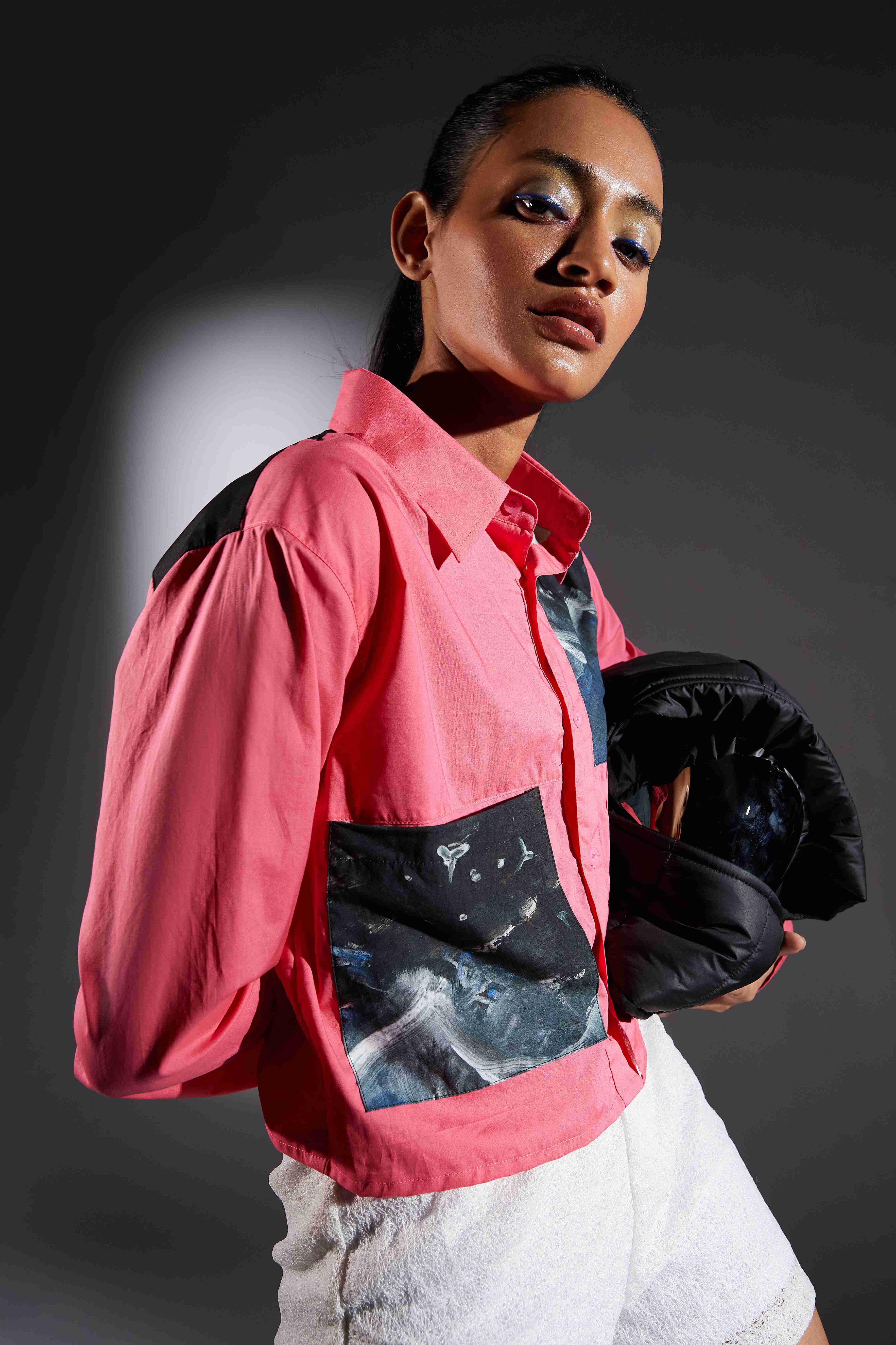 Midnight Moon Pink Crop Shirt