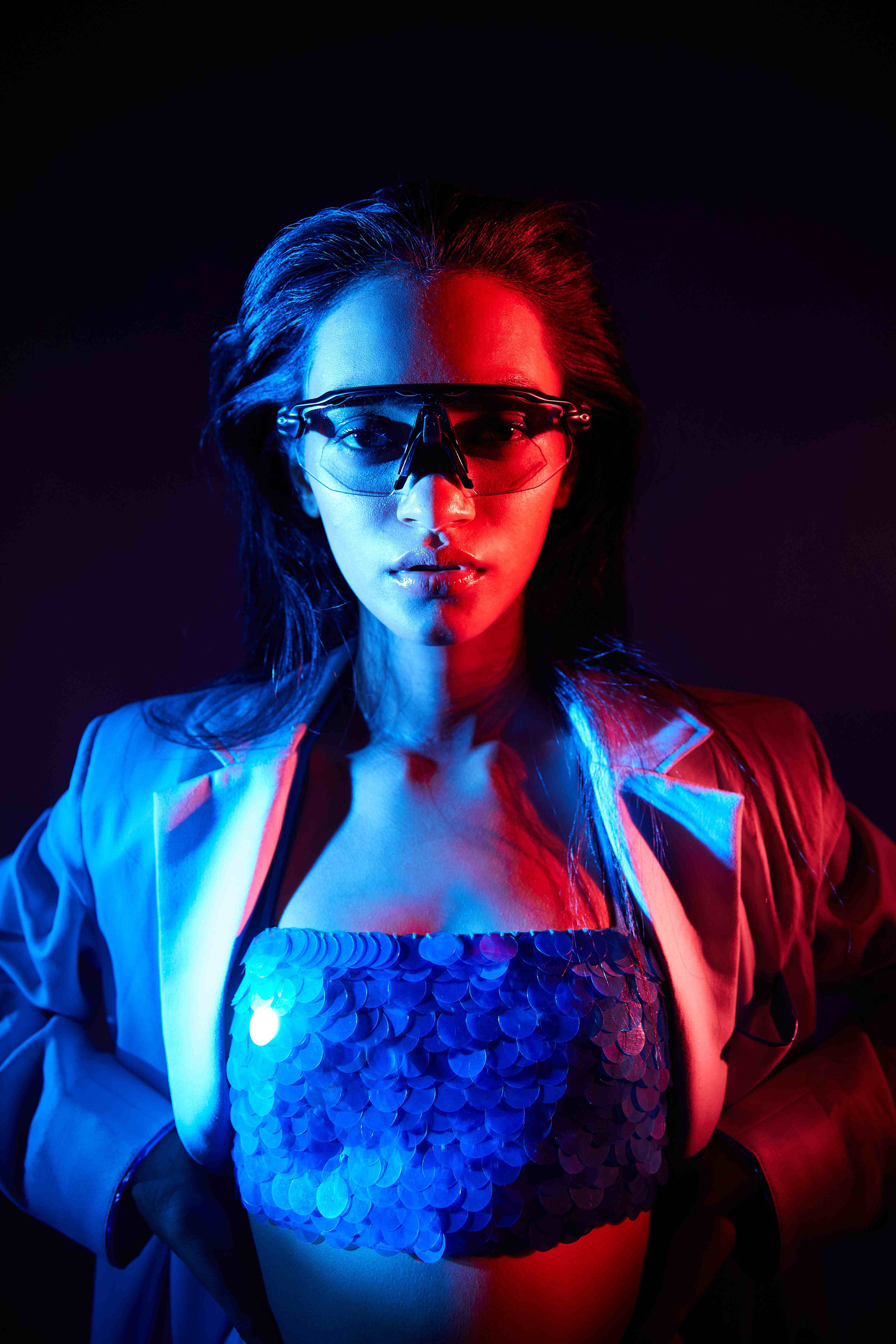 Blue Sequins Bralette