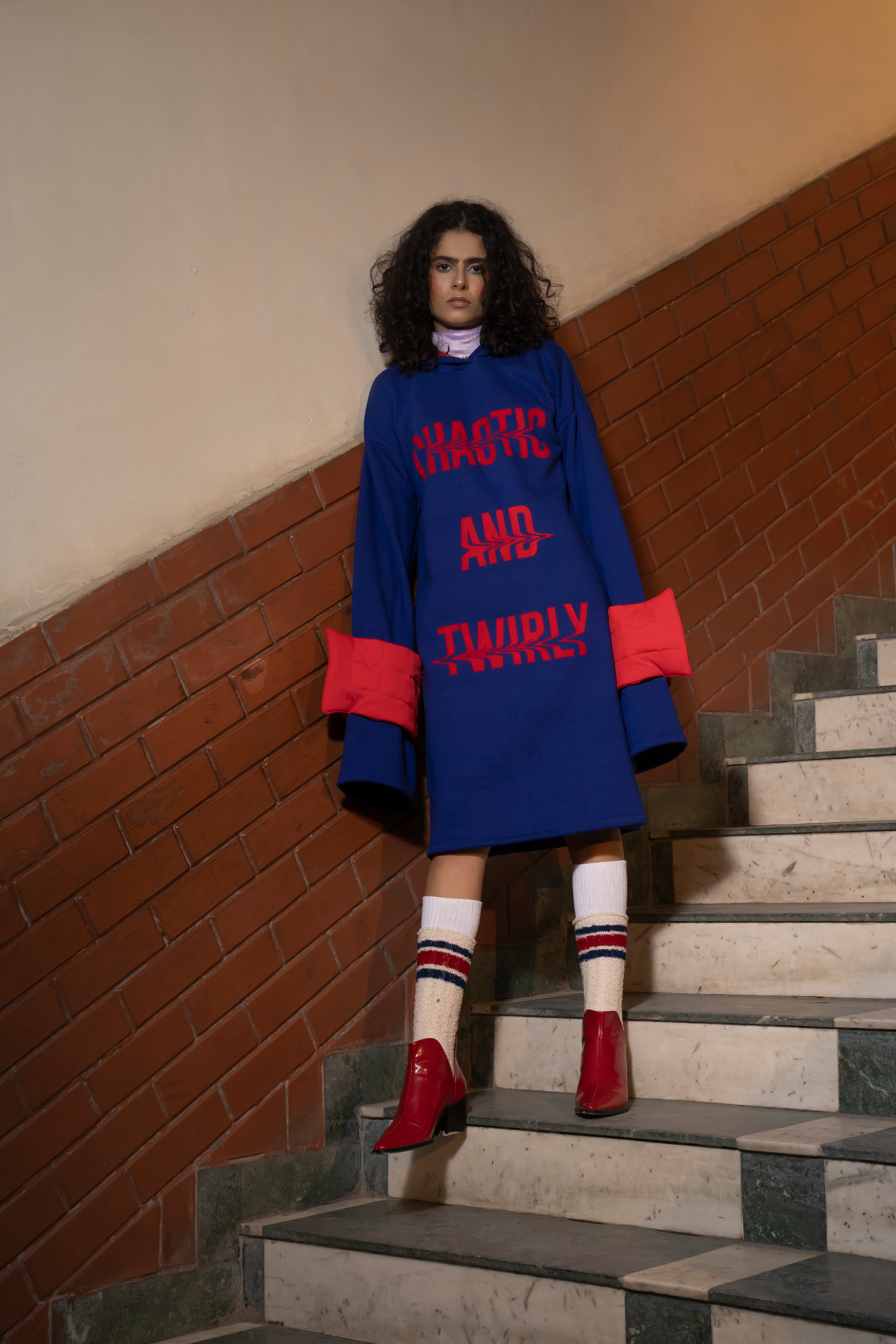 Chaotic & Twirly Sweatshirt Dress