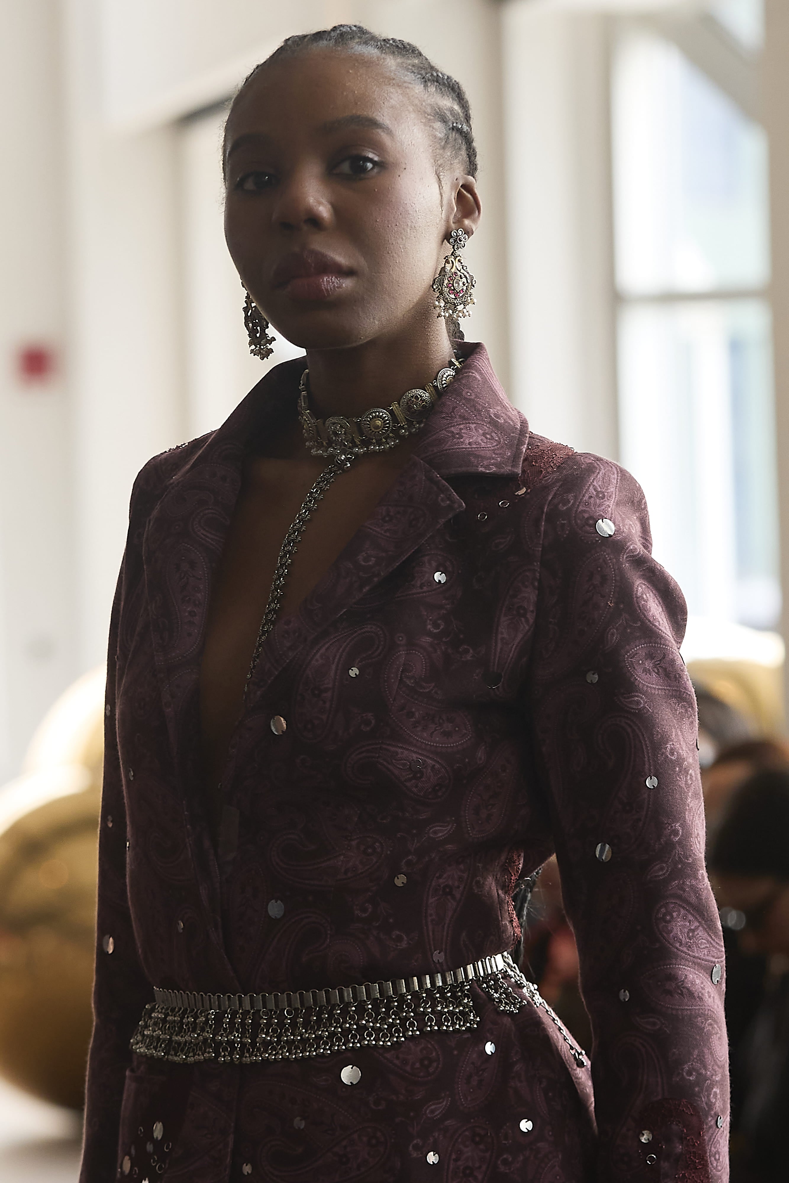 Brown Paisley Sheesh Blazer