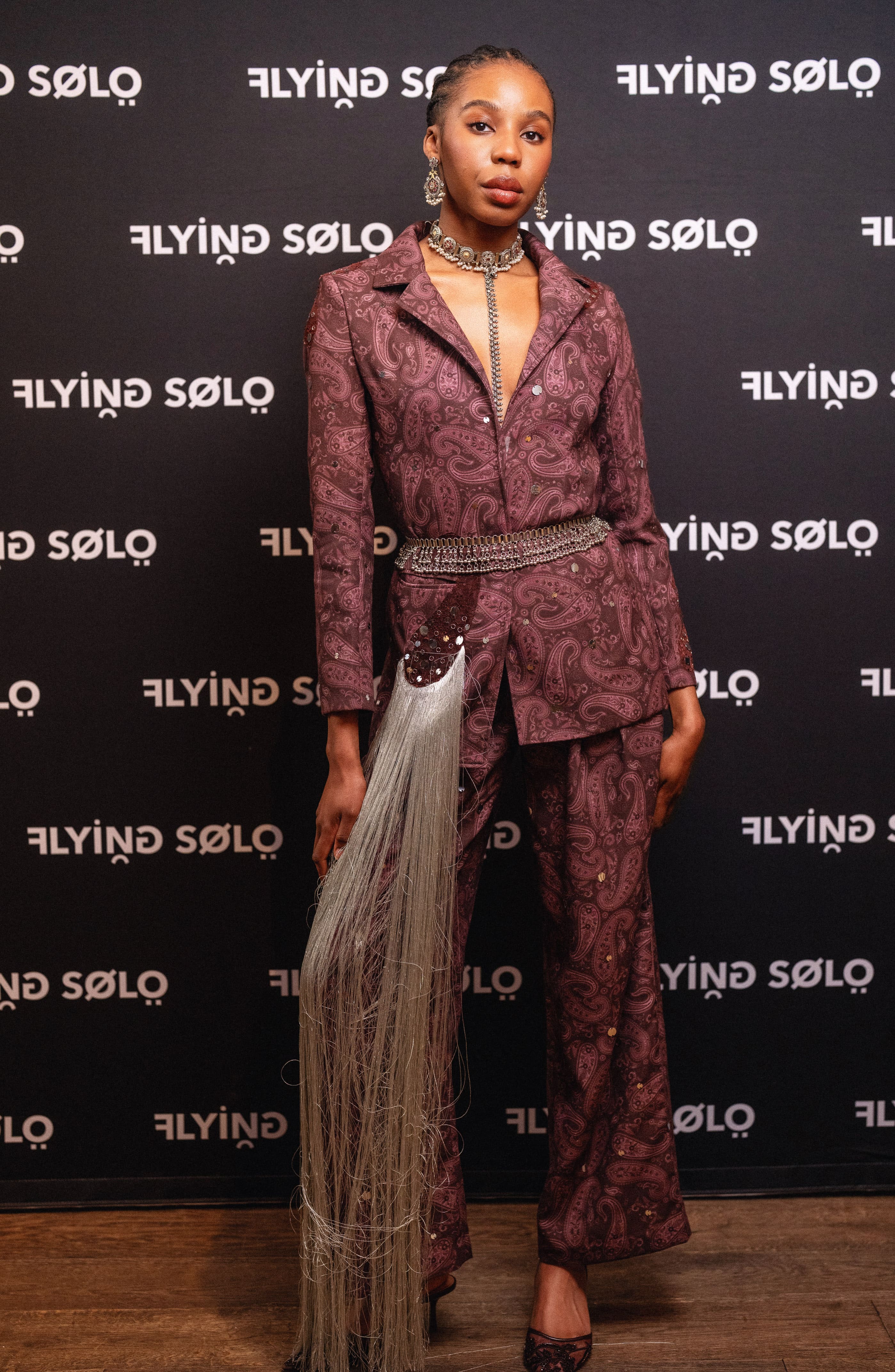 Brown Paisley Sheesh Blazer