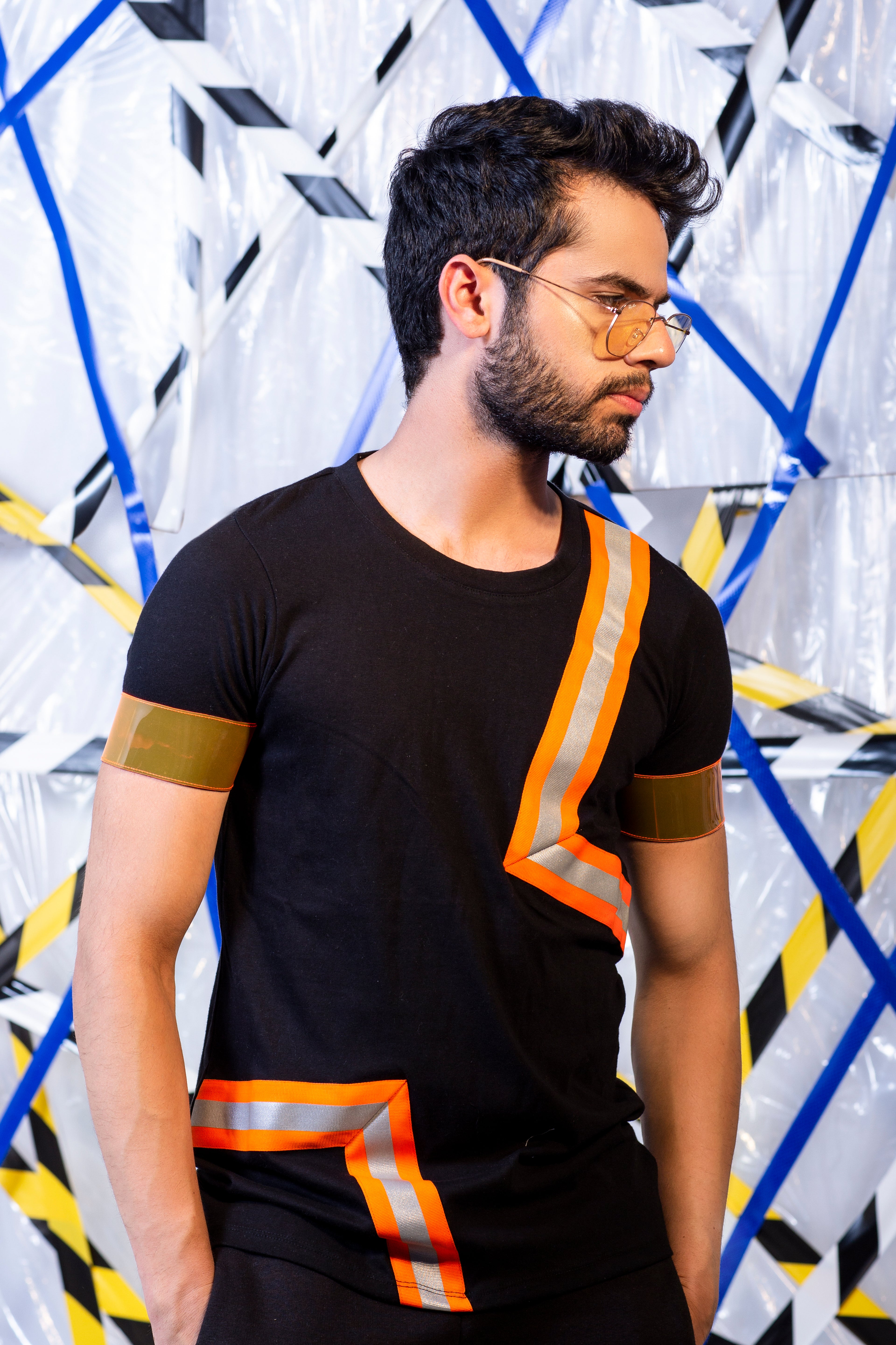 Neon Orange Zig Zack Tshirt