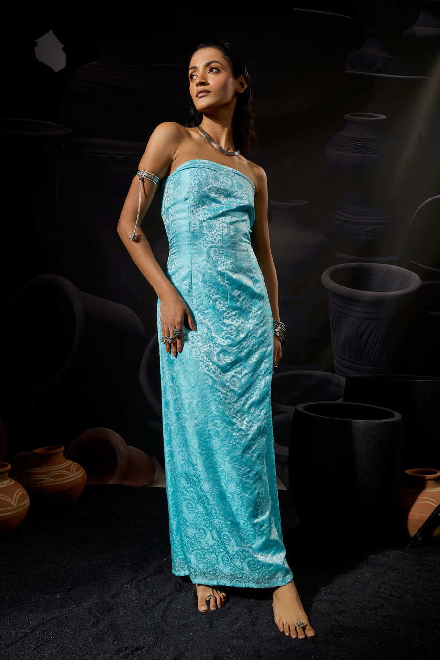 Paisley Jacquard Dress