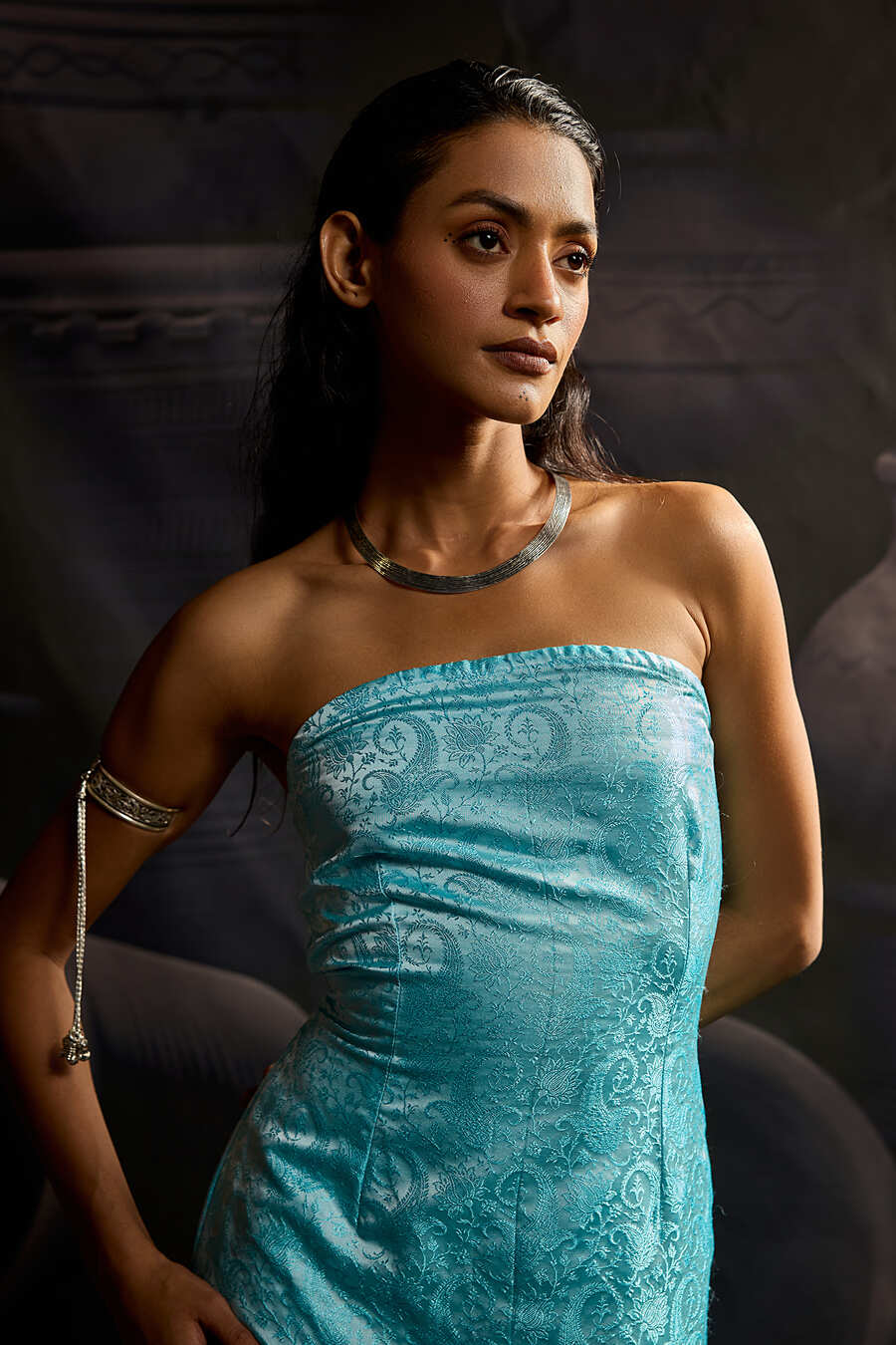 Paisley Jacquard Dress