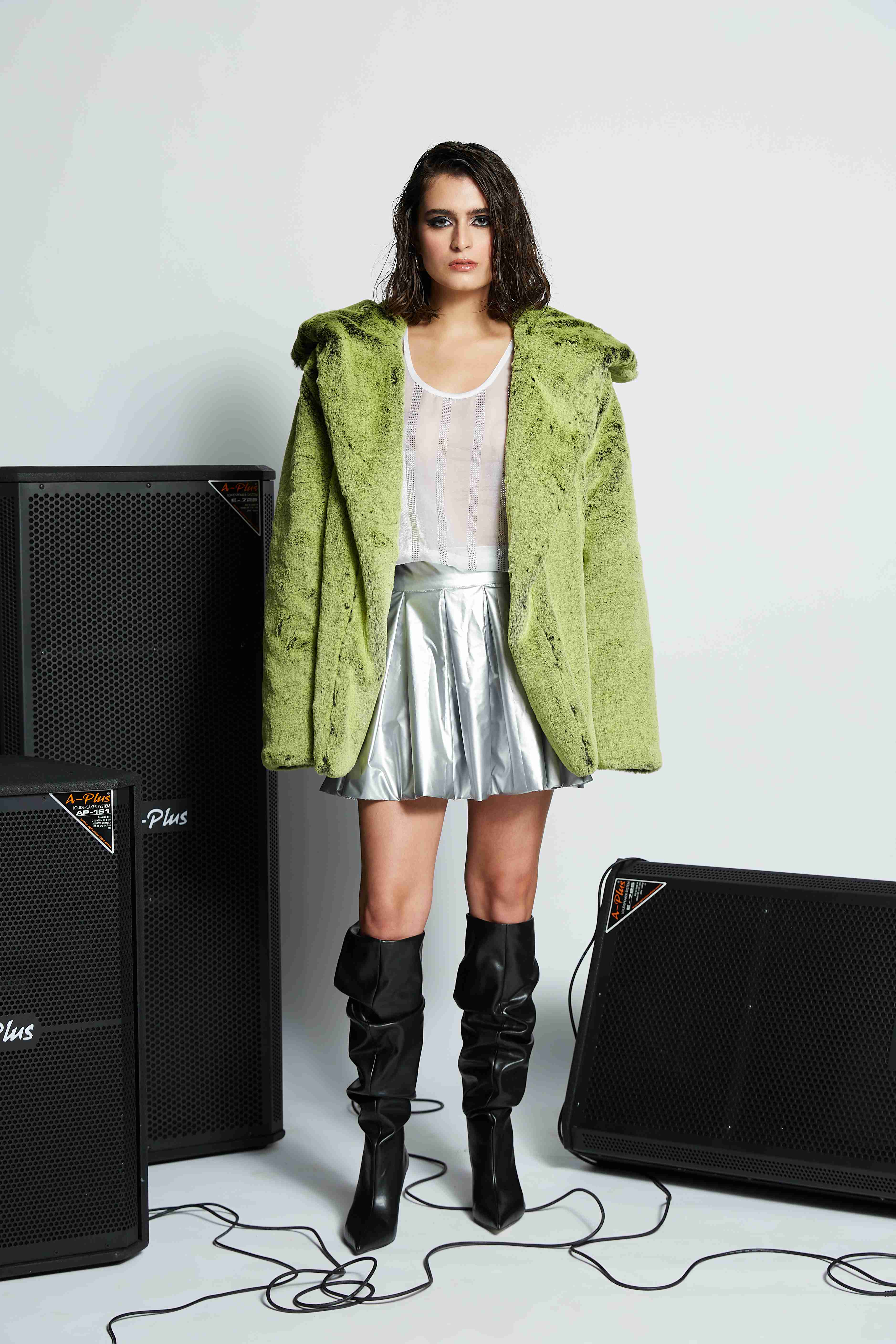 'Beat It' Rhinestones Sheer Top for Women