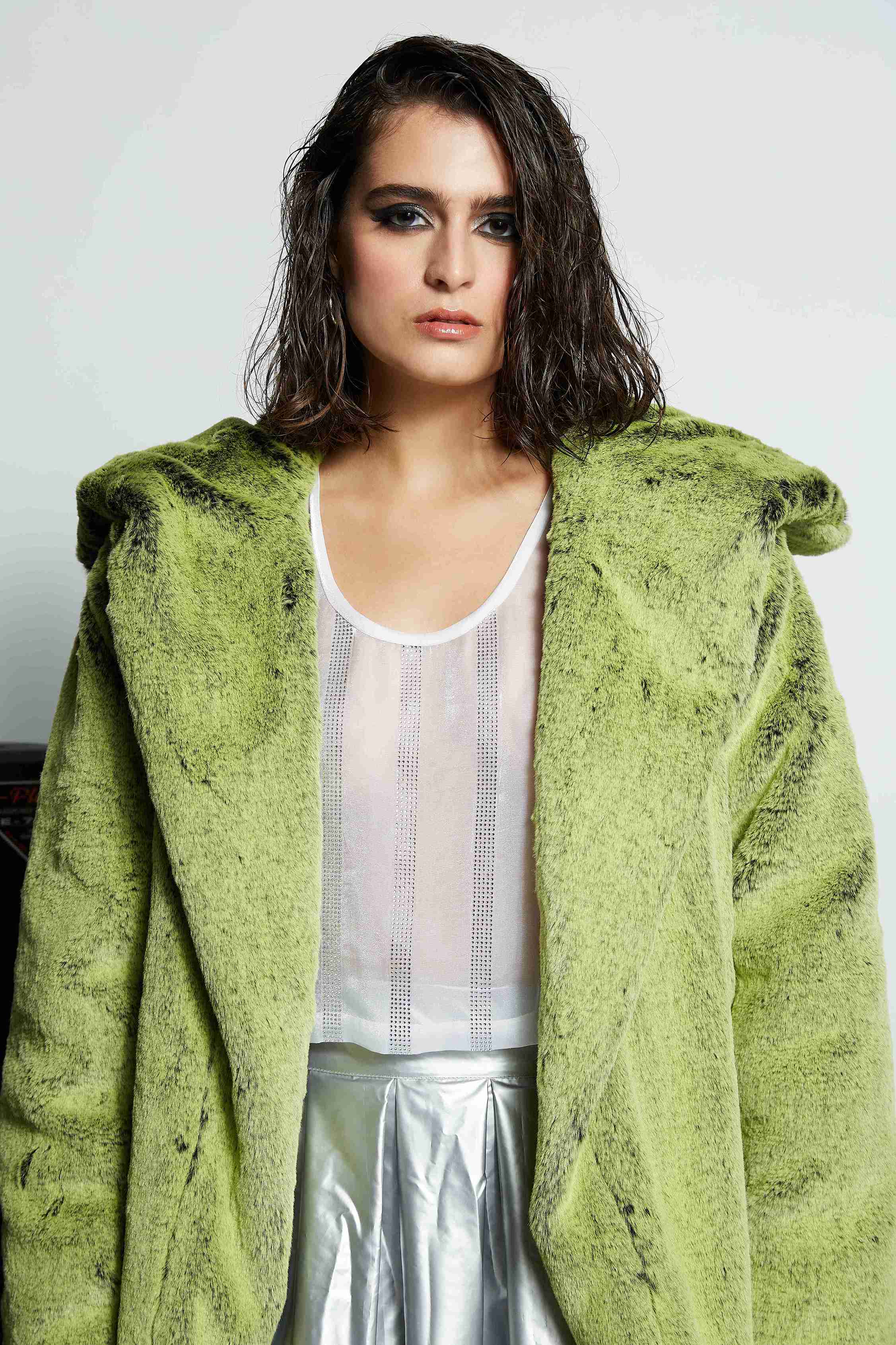 'Beat It' Rhinestones Sheer Top for Women