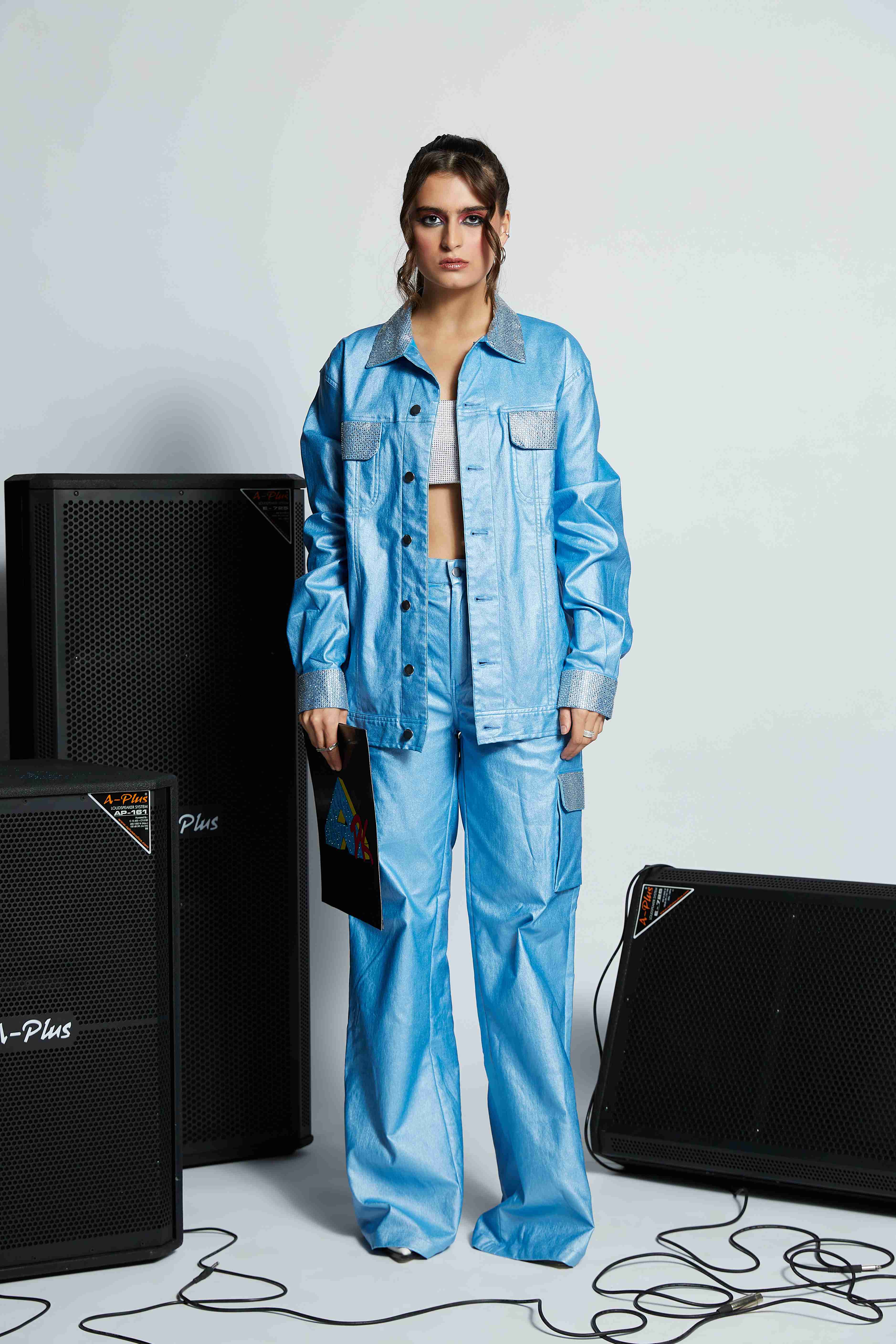 'Groovy' Rhinestones Cargo Pants