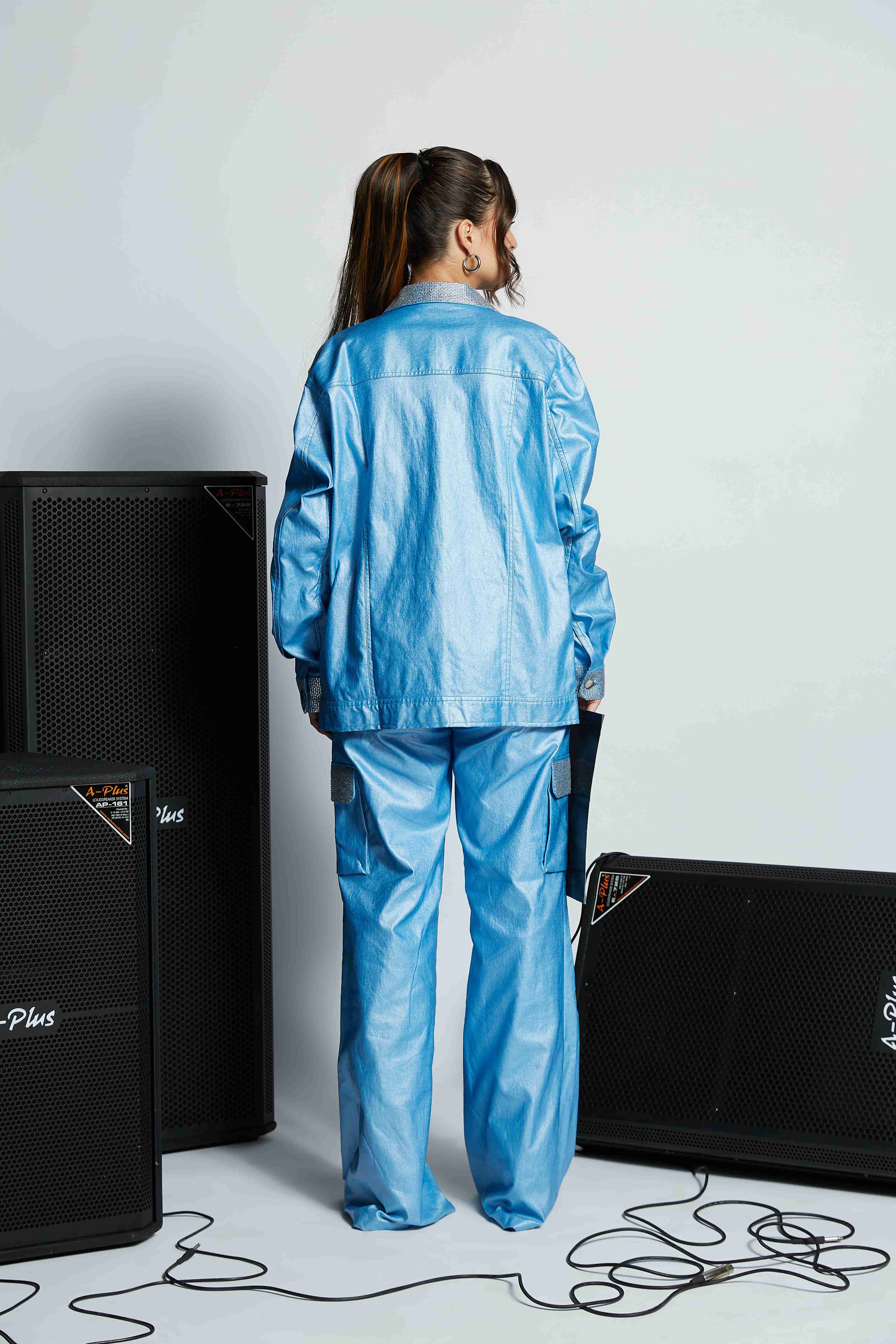 'Groovy' Rhinestones Cargo Pants