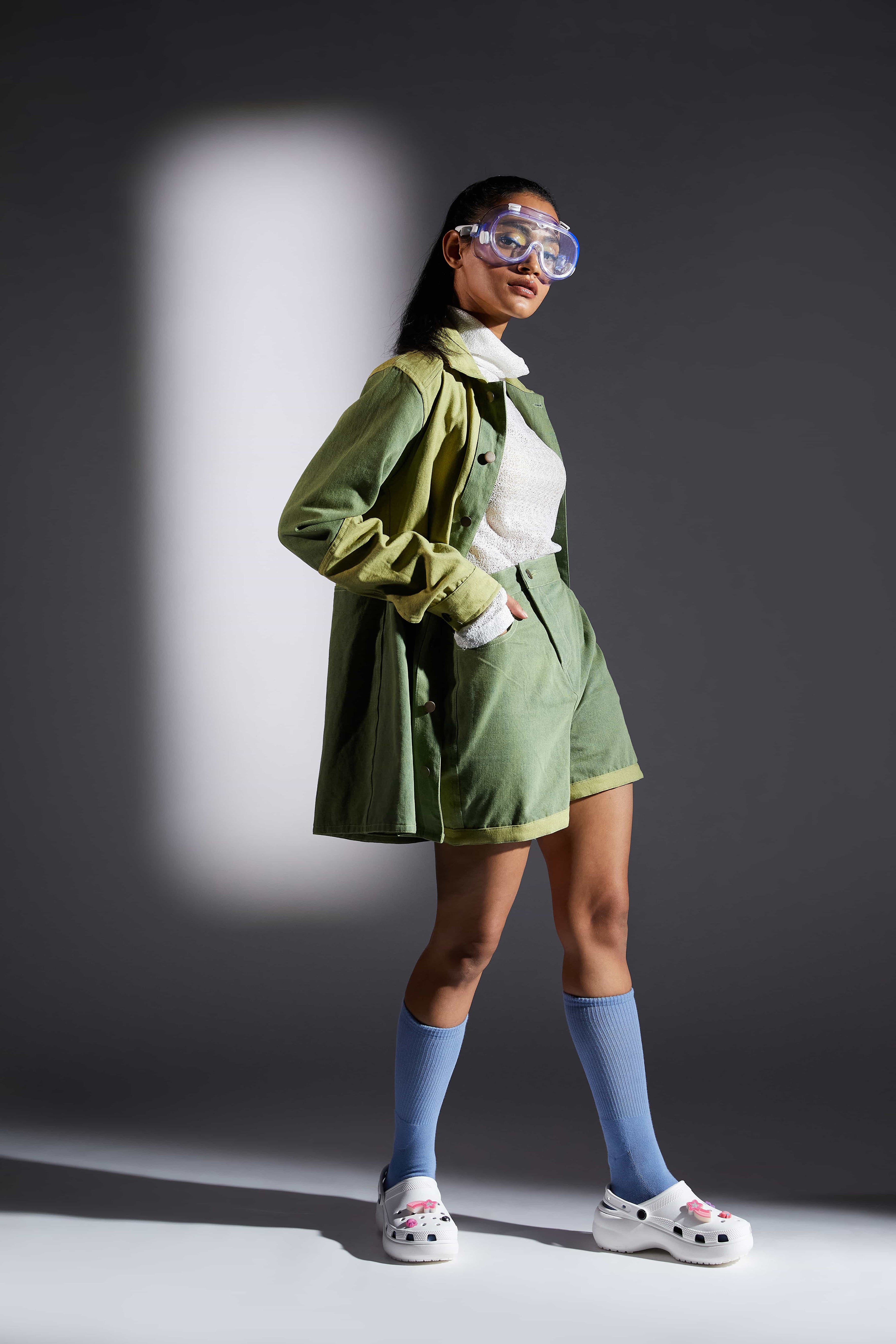 White Mesh Turtle Neck