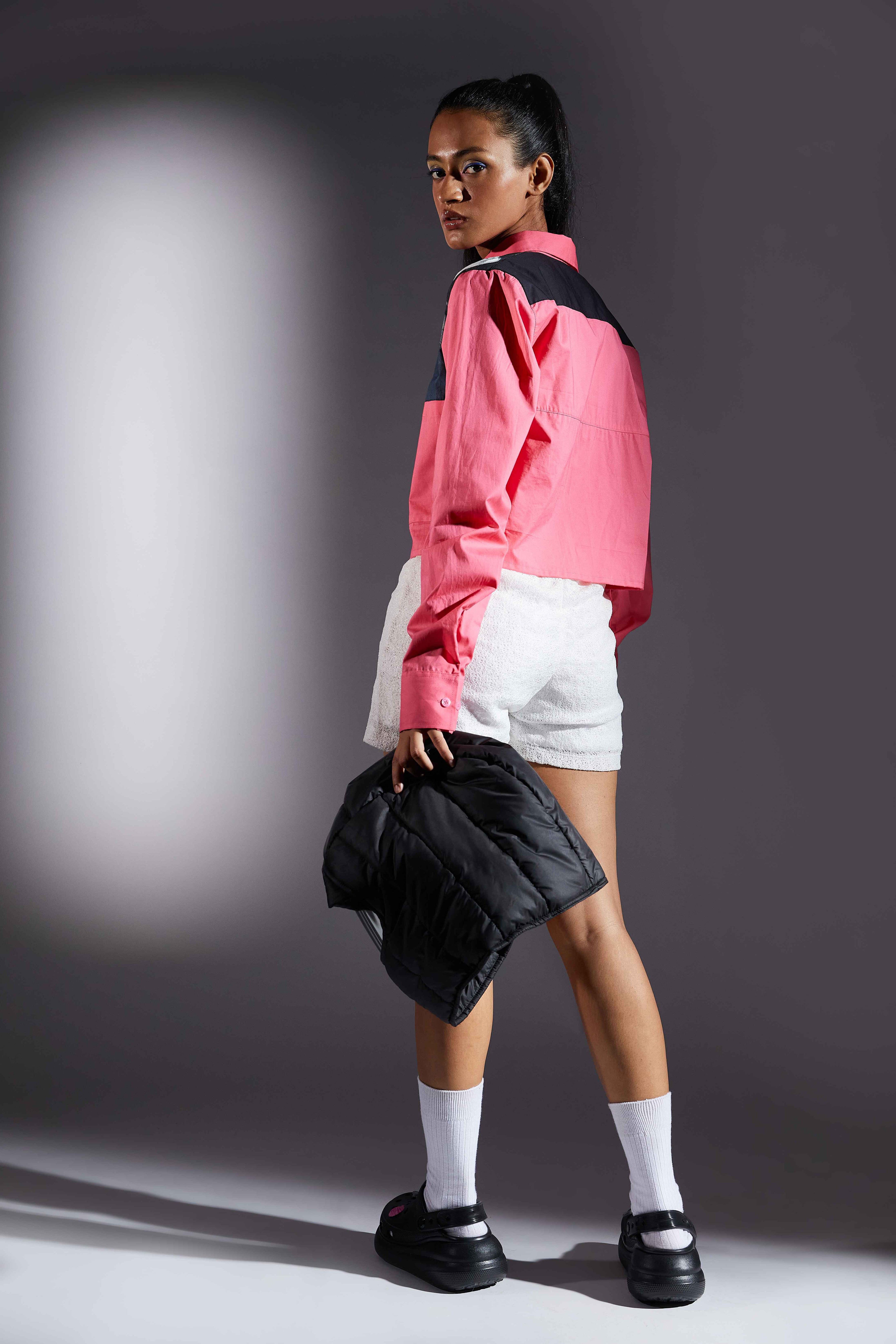 Midnight Moon Pink Crop Shirt