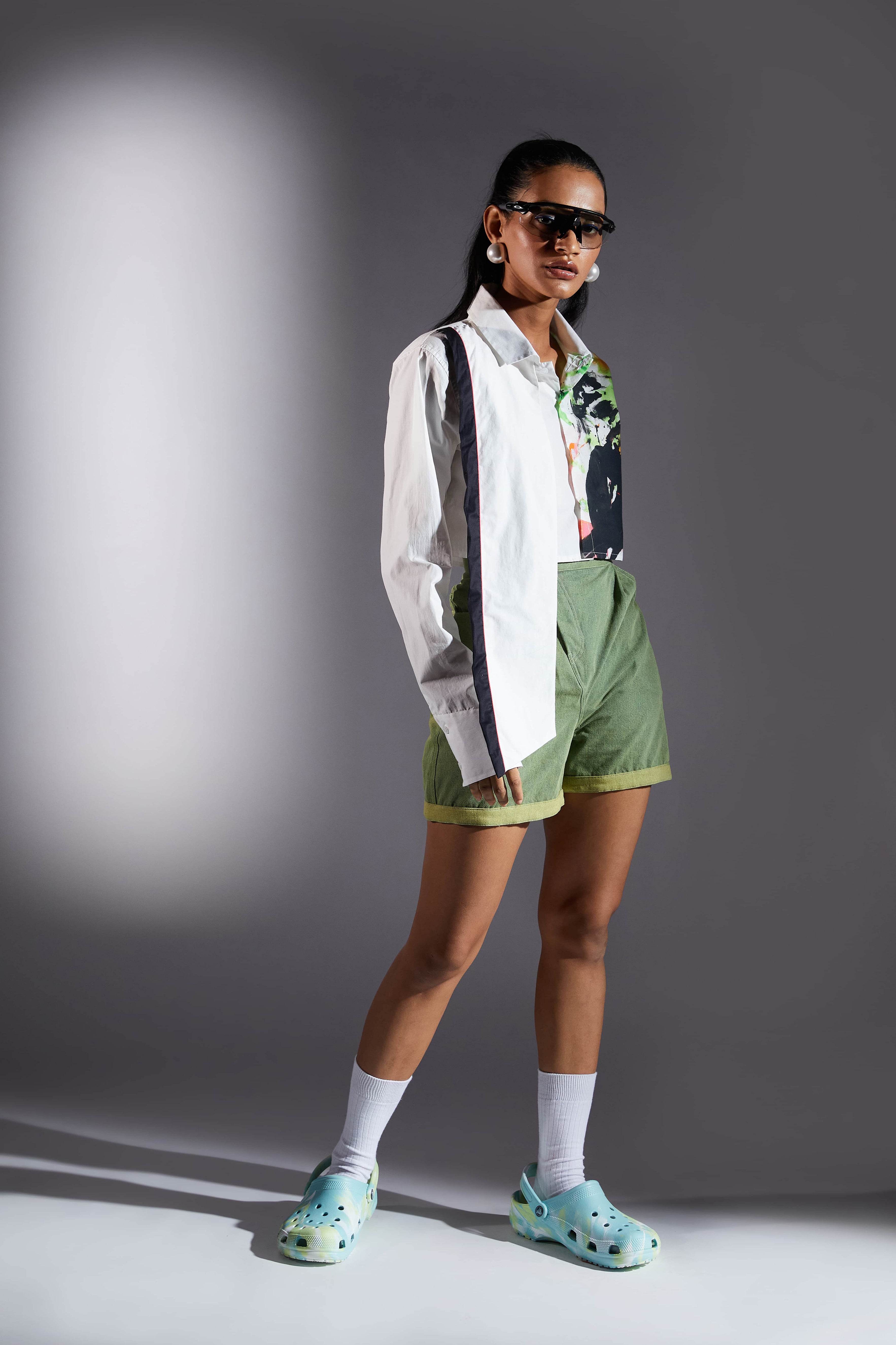 Brush Stroke Crop Shirt