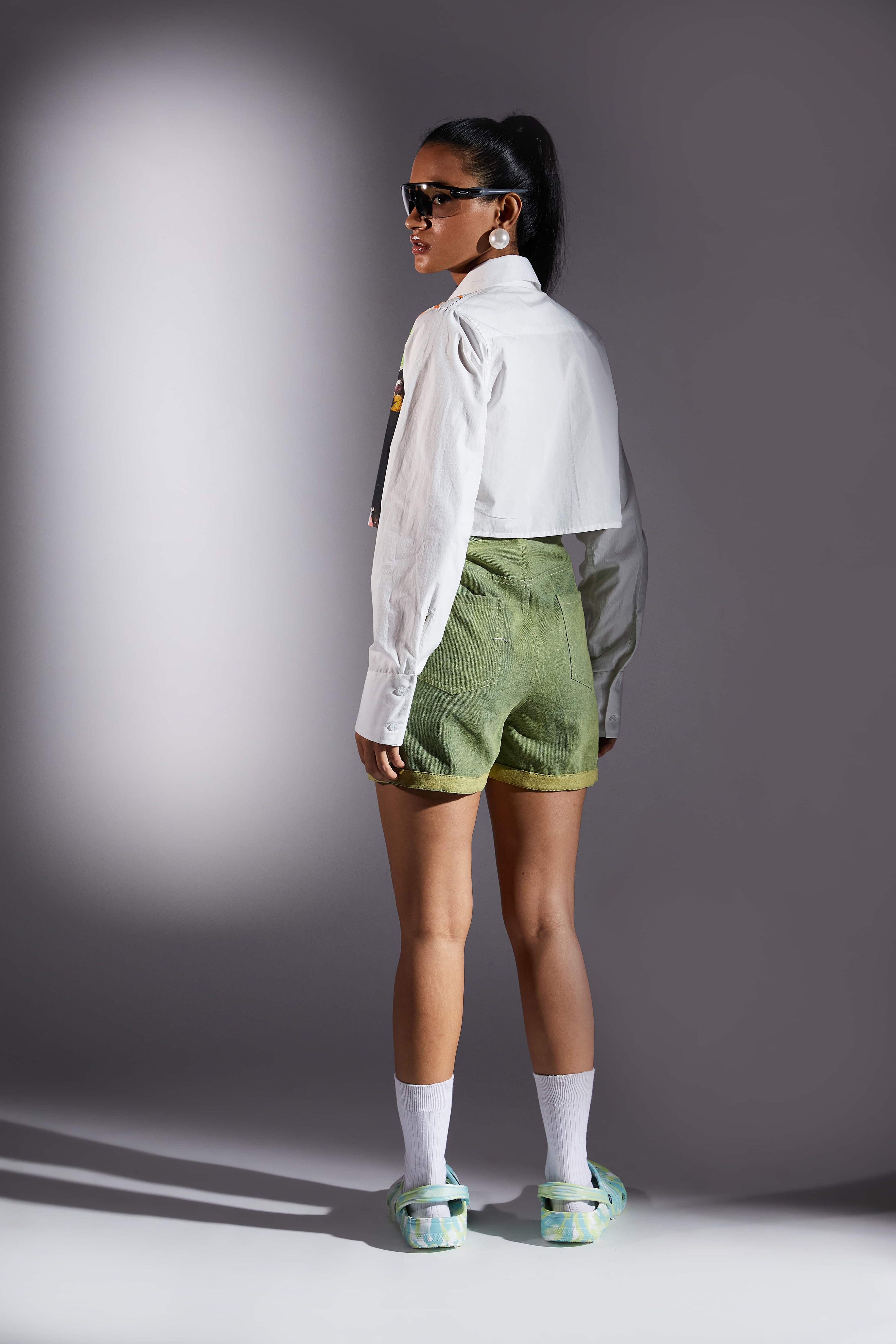 Brush Stroke Crop Shirt