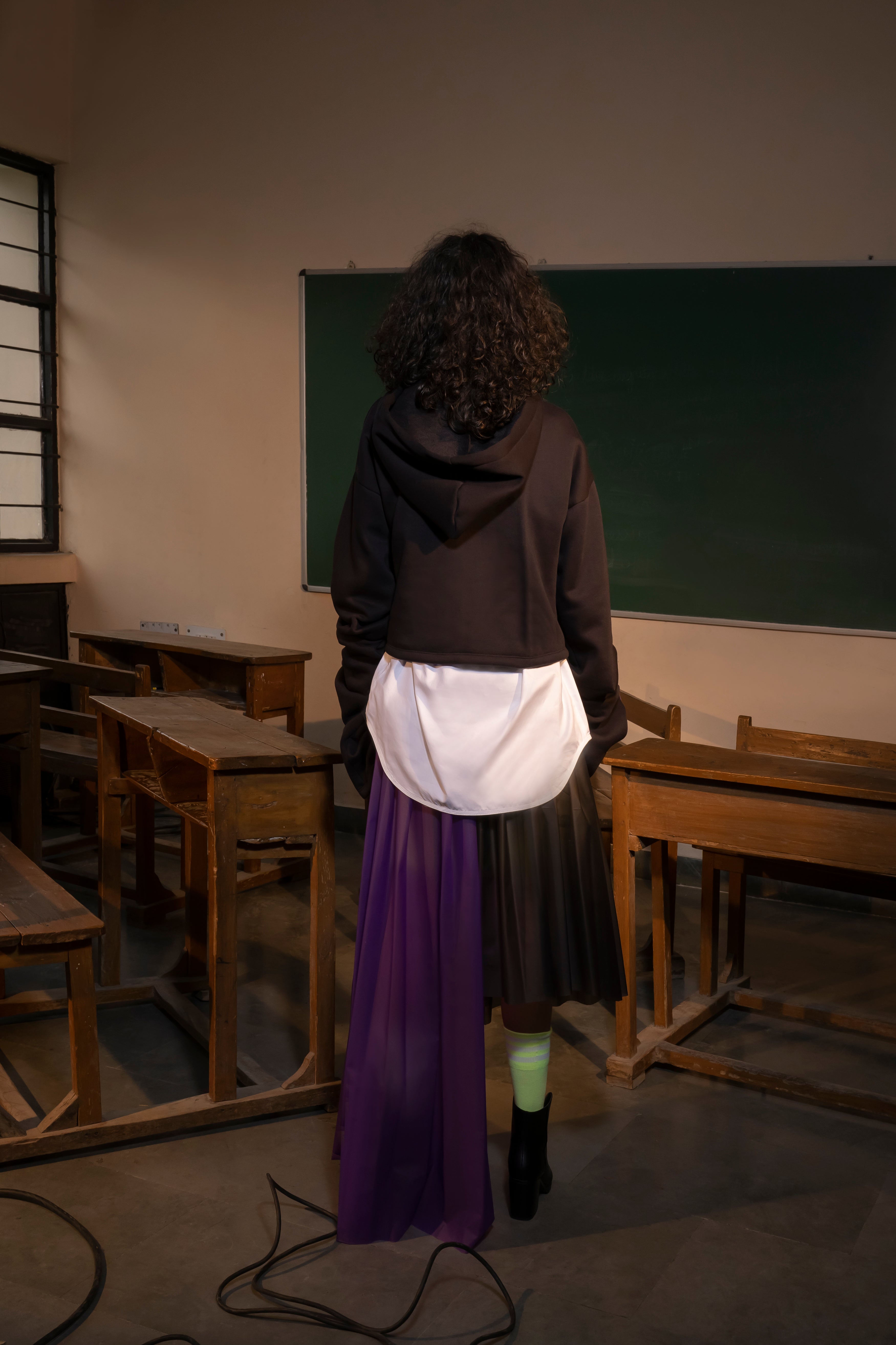 Two Tone Asymmetric Skirt