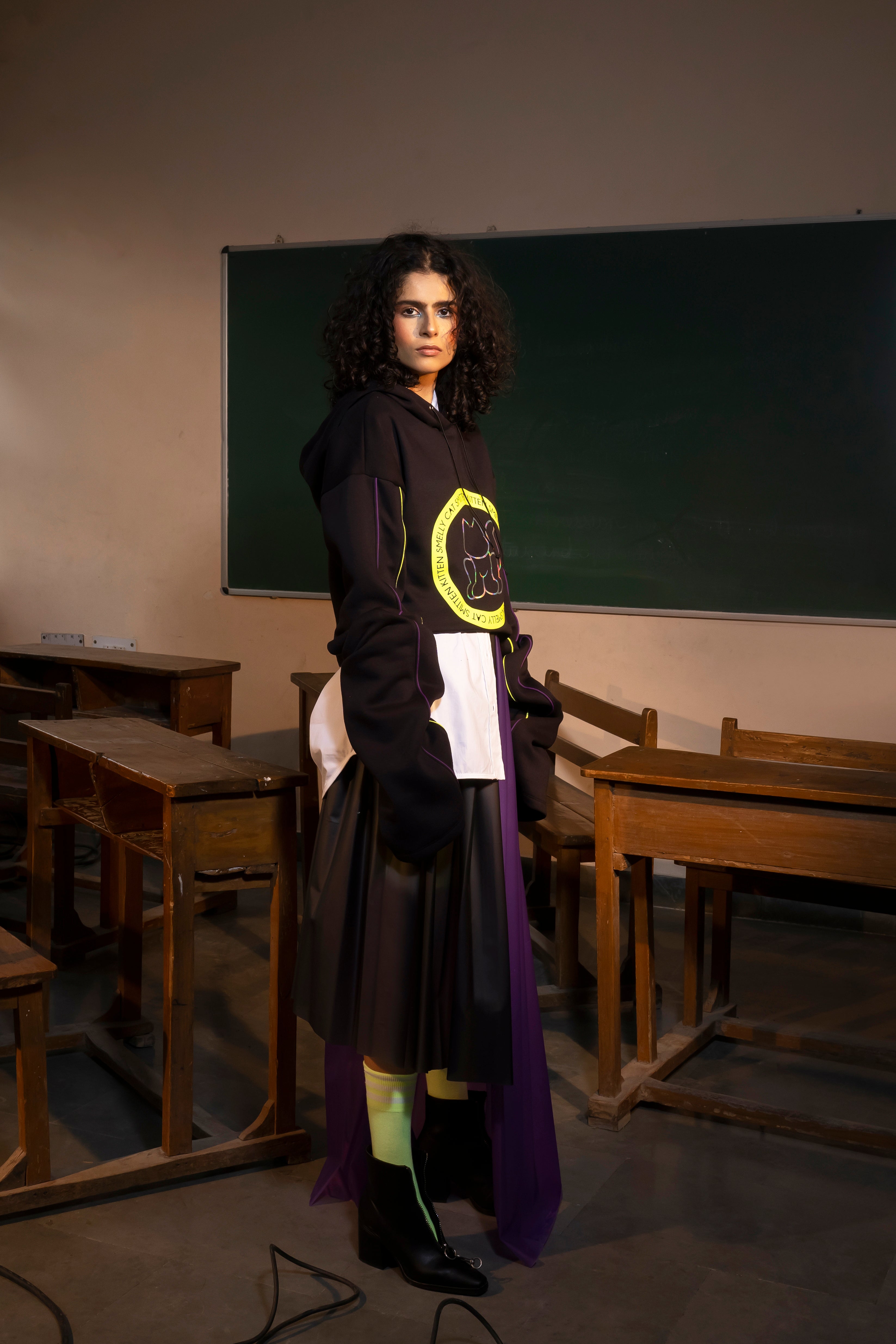 Two Tone Asymmetric Skirt