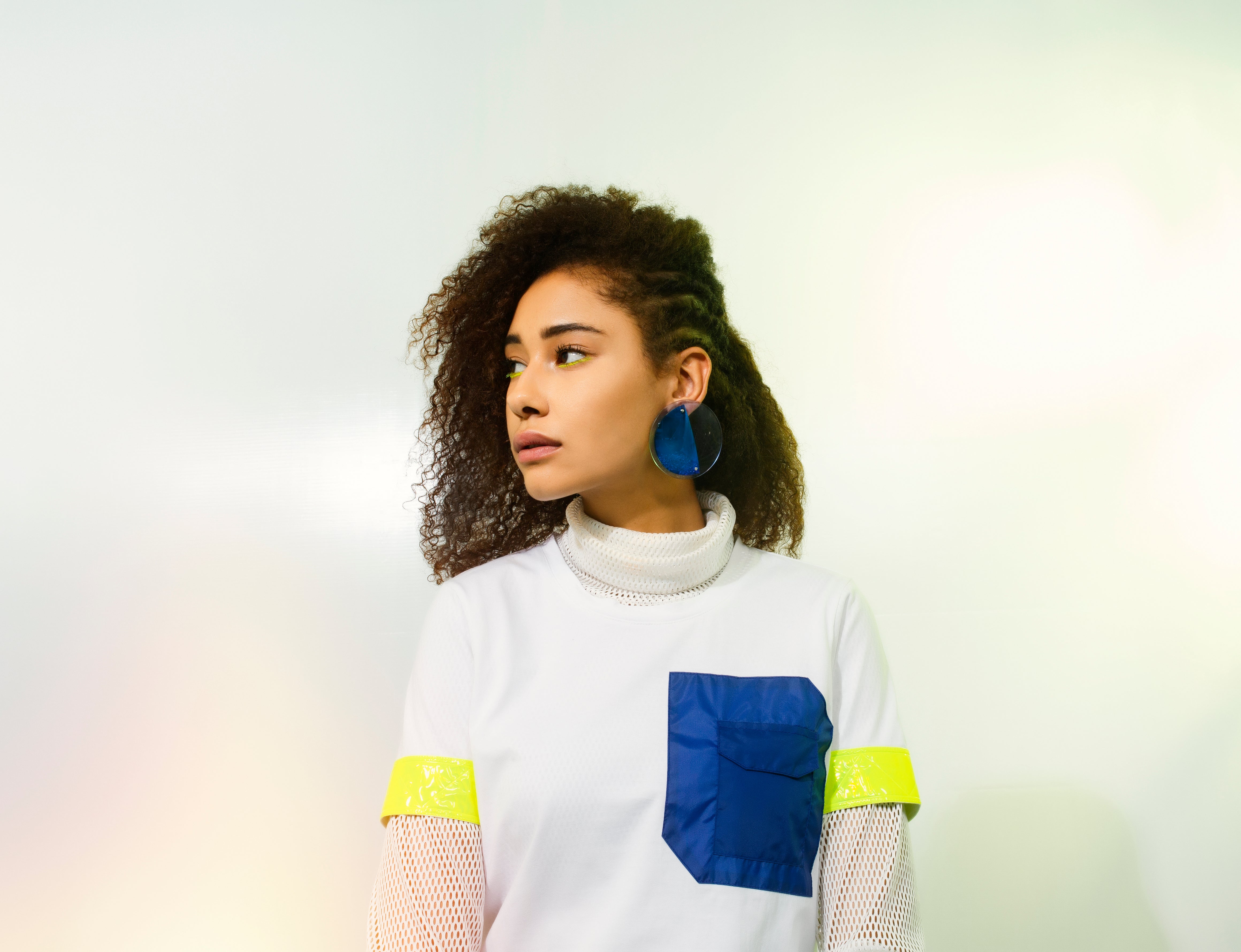 Colour Block Reflective Crop T-shirt