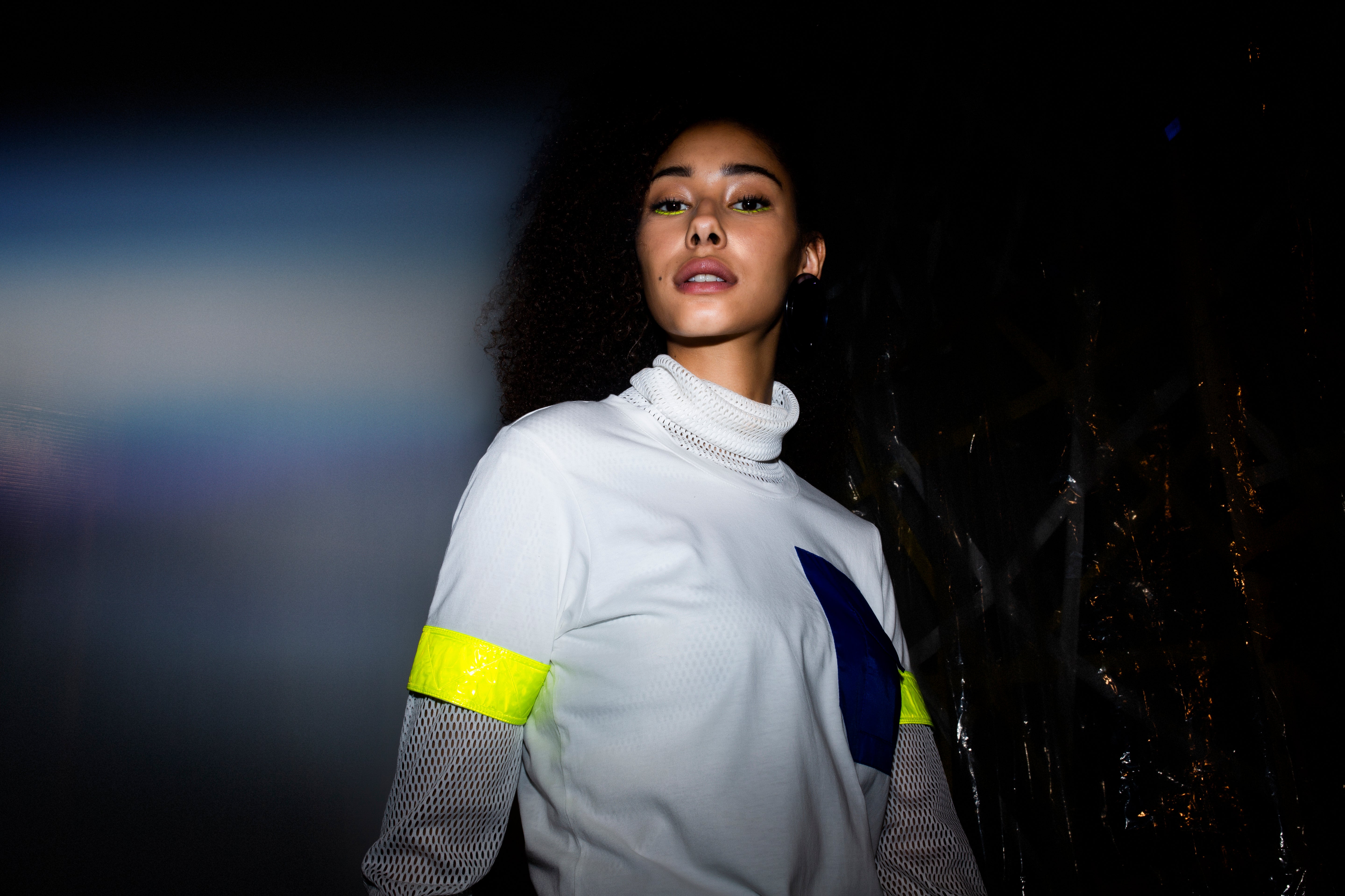 Colour Block Reflective Crop T-shirt