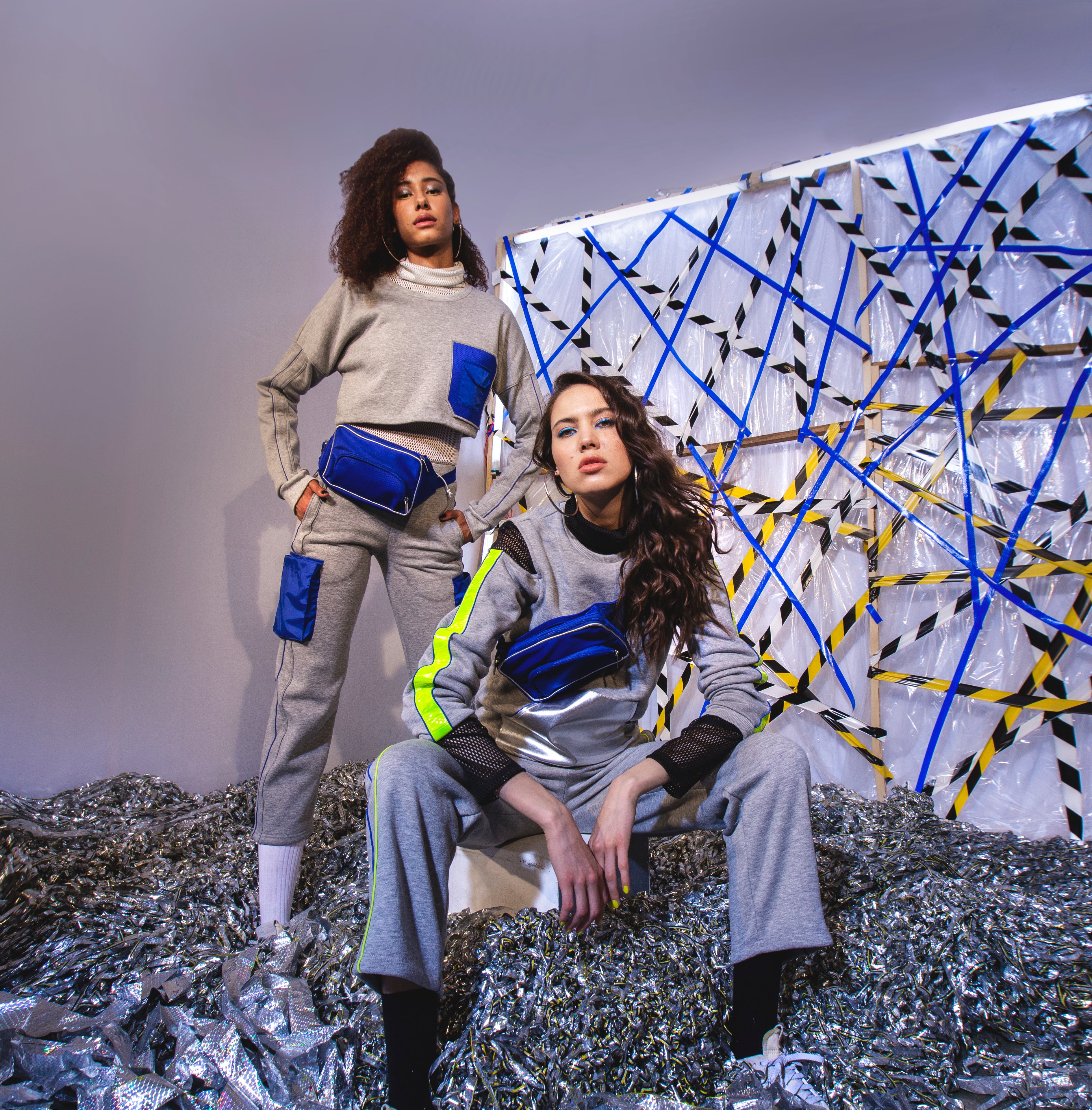 Reflective Cut Out Track Top